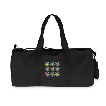 BLUME. BLUME. NATUR. ÖKOLOGIE. GLÜCK. ZEN. JAHR - Recycelte Canvas-Sporttasche von Stanley/Stella - Schwarz - Vorne
