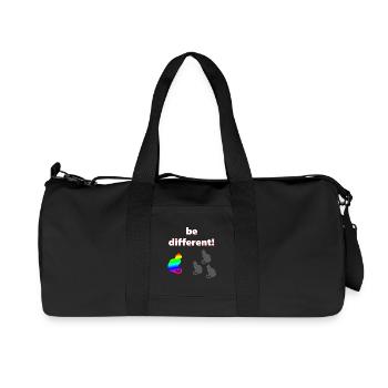 Be different, katzen Design, kluge Sprüche - Recycelte Canvas-Sporttasche von Stanley/Stella - Schwarz - Vorne