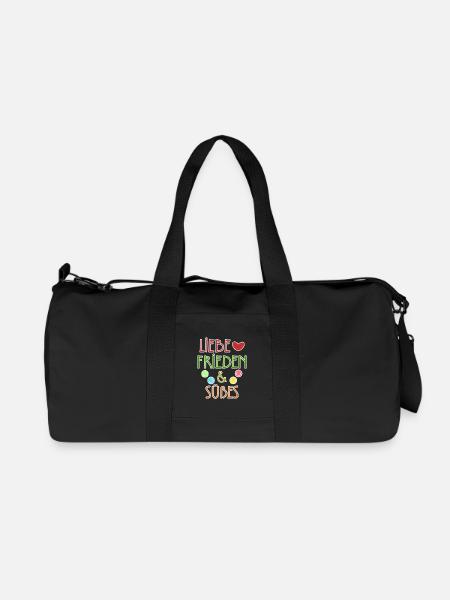 Süßigkeiten Naschkatzen Lecker Bonbon Statement - Recycelte Canvas-Sporttasche von Stanley/Stella - Schwarz