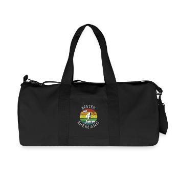 bester Ehemann seit 4 Jahren 4. Hochzeitstag retro - Recycelte Canvas-Sporttasche von Stanley/Stella - Schwarz - Vorne