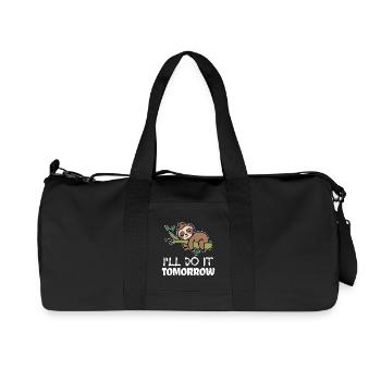 Faul Schlafen Faultier Statement Urwaldbewohner - Recycelte Canvas-Sporttasche von Stanley/Stella - Schwarz - Vorne