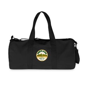 Portland Rose City Vintage Badge - Recycled Canvas Sports Bag by Stanley/Stella - black - Front