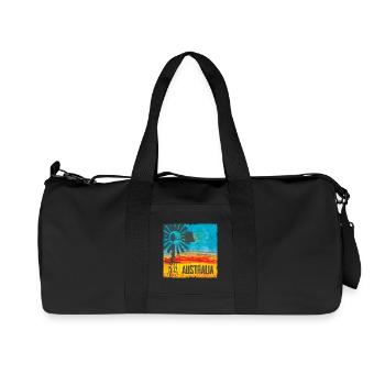 Australien Windrad Vintage Design - Recycelte Canvas-Sporttasche von Stanley/Stella - Schwarz - Vorne