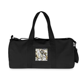 Marble Black White Gold Texture - Recycled Canvas Sports Bag by Stanley/Stella - black - Front