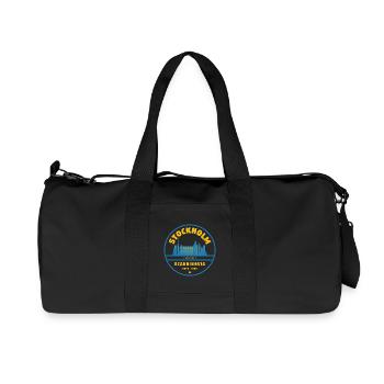 Stockholm Skyline Badge Blue Yellow - Recycled Canvas Sports Bag by Stanley/Stella - black - Front