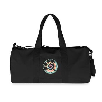 Galactic Butterfly Hunab Ku - aztec symbol - Recycled Canvas Sports Bag by Stanley/Stella - black - Front