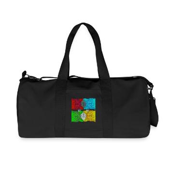 Colourful Cats (Pop Art) designed by HeiArts - Recycled Canvas Sports Bag by Stanley/Stella - black - Front