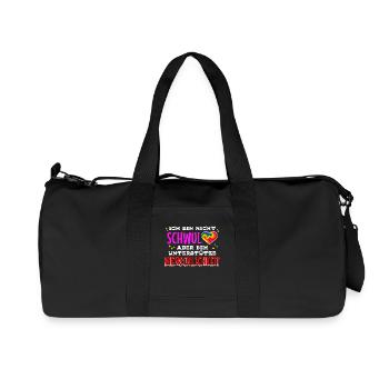 Herz Statement Menschenrechte Beziehung Regenbogen - Recycelte Canvas-Sporttasche von Stanley/Stella - Schwarz - Vorne