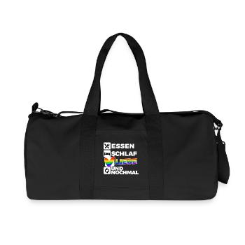 Liebe Lgbt Herz Menschenrechte Spruch Regenbogen - Recycelte Canvas-Sporttasche von Stanley/Stella - Schwarz - Vorne