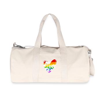 Beziehung Liebe Lgbt Sexualität Herz Bisexuell - Recycelte Canvas-Sporttasche von Stanley/Stella - Naturweiß - Vorne