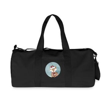 renard doré pour Noël avec canne à sucre - Sac de sport en toile recyclée Stanley/Stella - noir - Devant
