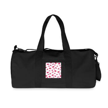 japanisches Blumenmuster, Spinnen lilien muster - Recycelte Canvas-Sporttasche von Stanley/Stella - Schwarz - Vorne