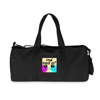 Hunde Gassi Gespräche - Hundewelpen lustig - Recycelte Canvas-Sporttasche von Stanley/Stella - Schwarz - Vorne