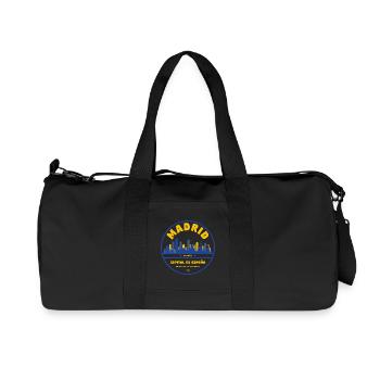 Madrid Skyline Emblem – Capital City of Spain - Recycled Canvas Sports Bag by Stanley/Stella - black - Front