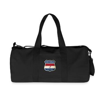 Amsterdam Netherlands coat of arms design - Recycled Canvas Sports Bag by Stanley/Stella - black - Front