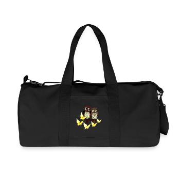 süße vögel baby, Eulenpaar, schmetterlinge - Recycelte Canvas-Sporttasche von Stanley/Stella - Schwarz - Vorne