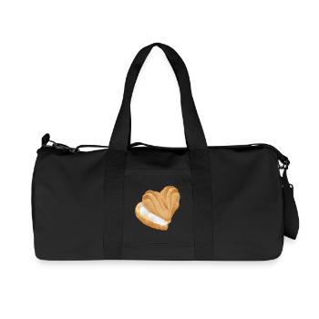 Heart cream puff filled with cream - Recycled Canvas Sports Bag by Stanley/Stella - black - Front