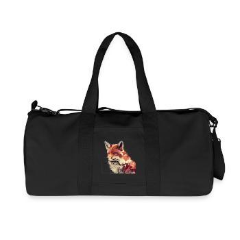 Fuchs - Geometrisches Tier Print - Recycelte Canvas-Sporttasche von Stanley/Stella - Schwarz - Vorne