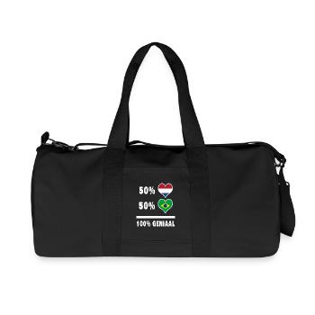 Brésil et Pays-Bas 100% Genius Flag - Sac de sport en toile recyclée Stanley/Stella - noir - Devant