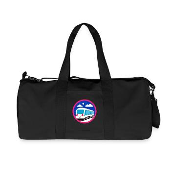 Lokomotive, Zug, Eisenbahn - Recycelte Canvas-Sporttasche von Stanley/Stella - Schwarz - Vorne