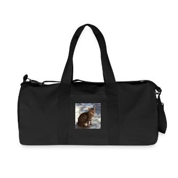 Katze Kätzchen Poster quadratisch Katzenposter - Recycelte Canvas-Sporttasche von Stanley/Stella - Schwarz - Vorne