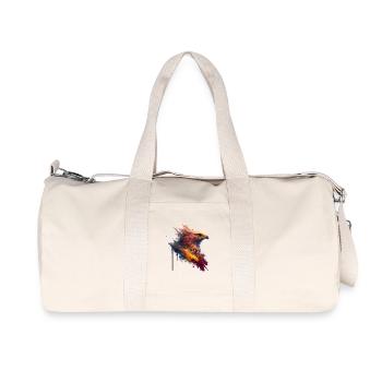 Oiseau de proie rouge aux yeux jaunes, dessin d’aigle - Sac de sport en toile recyclée Stanley/Stella - blanc naturel - Devant