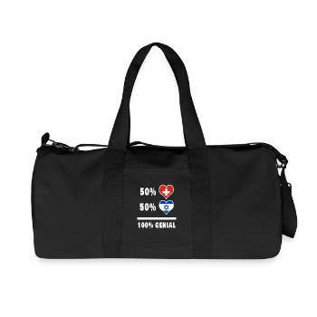 Israël et Suisse 100% Awesome Flag - Sac de sport en toile recyclée Stanley/Stella - noir - Devant