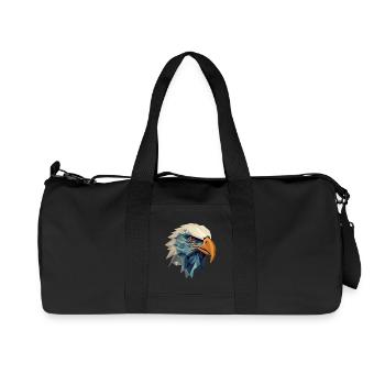 Stilisierter, geometrischer Adler - Recycelte Canvas-Sporttasche von Stanley/Stella - Schwarz - Vorne