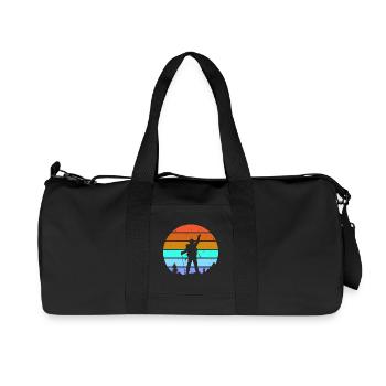 Mountaintops, mountaineering, hiking, hiking - Recycled Canvas Sports Bag by Stanley/Stella - black - Front