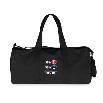 Estonia and Denmark 100% genius flag - Recycled Canvas Sports Bag by Stanley/Stella - black - Front