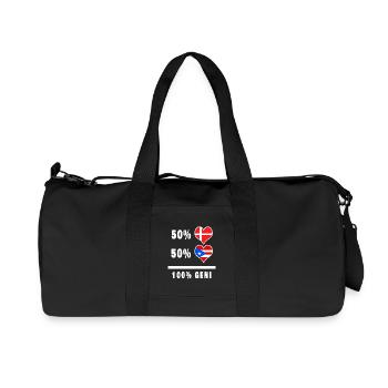 Puerto Rico and Denmark 100% genius flag - Recycled Canvas Sports Bag by Stanley/Stella - black - Front