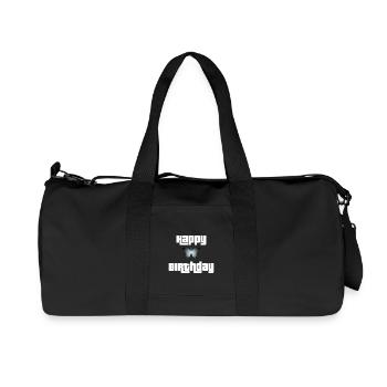 Happy Birthday Butterfly Design - Recycled Canvas Sports Bag by Stanley/Stella - black - Front