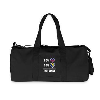 Bosnie et Grande-Bretagne 100% Genius Flag - Sac de sport en toile recyclée Stanley/Stella - noir - Devant
