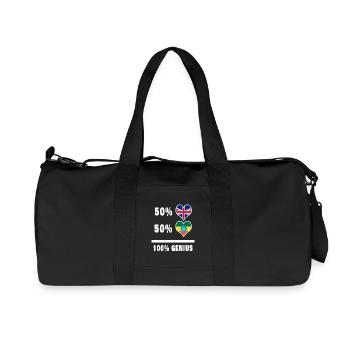Ethiopia and Great Britain 100% Genius Flag - Recycled Canvas Sports Bag by Stanley/Stella - black - Front