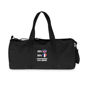 France et Grande-Bretagne 100% Genius Flag - Sac de sport en toile recyclée Stanley/Stella - noir - Devant