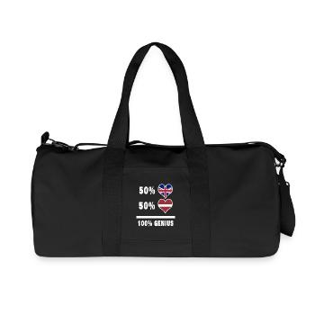 Latvia and Great Britain 100% Genius Flag - Recycled Canvas Sports Bag by Stanley/Stella - black - Front