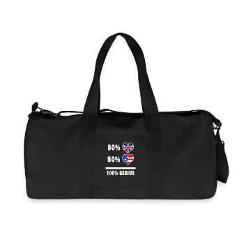 Puerto Rico and Great Britain 100% Genius Flag - Recycled Canvas Sports Bag by Stanley/Stella - black - Front