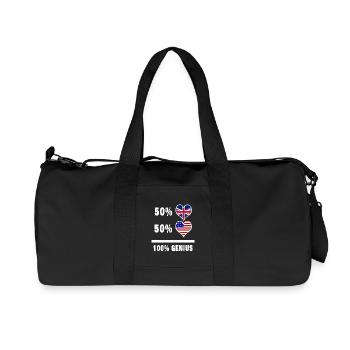USA and UK 100% Genius Flag - Recycled Canvas Sports Bag by Stanley/Stella - black - Front