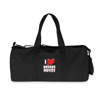 J’aime les films Déclaration Heart Movie Night Movies - Sac de sport en toile recyclée Stanley/Stella - noir - Devant