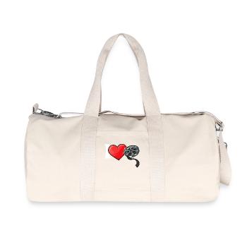 J’aime les films Cinéma Déclaration de cœur Cinéma Films - Sac de sport en toile recyclée Stanley/Stella - blanc naturel - Devant