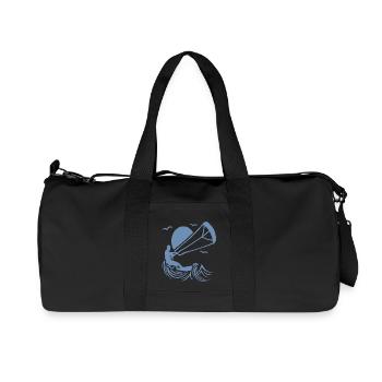Kitesurfers en action silhouette - Sac de sport en toile recyclée Stanley/Stella - noir - Devant