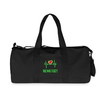 Nachhaltigkeit Erde Statement Naturschutz Umwelt - Recycelte Canvas-Sporttasche von Stanley/Stella - Schwarz - Vorne