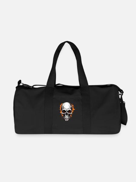 Orangener Schädel Splatter Gothic - Recycelte Canvas-Sporttasche von Stanley/Stella - Schwarz