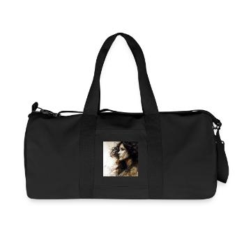 Portrait femme 01 - Sac de sport en toile recyclée Stanley/Stella - noir - Devant