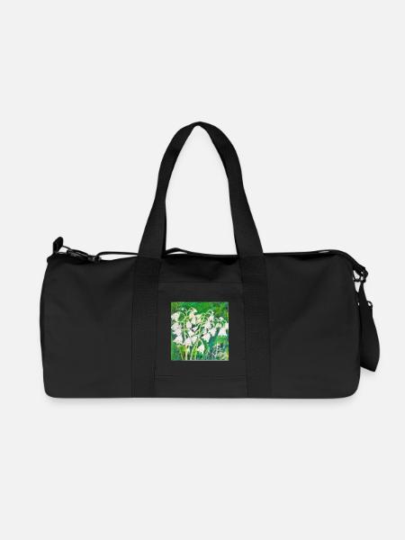 Lily of the valley in impressionist style - Recycled Canvas Sports Bag by Stanley/Stella - black