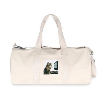 Pixelhackercat - Recycelte Canvas-Sporttasche von Stanley/Stella - Naturweiß - Vorne