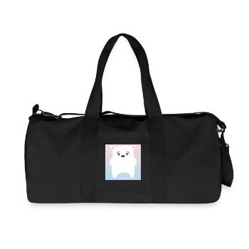 Mignon ours polaire ANIMAUX D’HIVER - Sac de sport en toile recyclée Stanley/Stella - noir - Devant