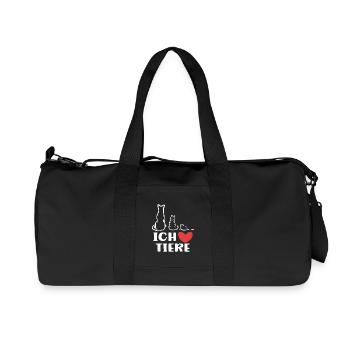 Ich Liebe Tiere Katze Statement Haustiere Hund - Recycelte Canvas-Sporttasche von Stanley/Stella - Schwarz - Vorne