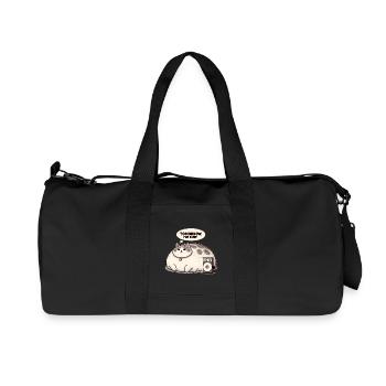 Fitness grouch chat - Sac de sport en toile recyclée Stanley/Stella - noir - Devant