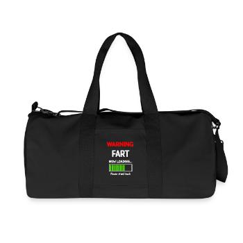 Comic Humour Fart Loading T-Shirt - Recycled Canvas Sports Bag by Stanley/Stella - black - Front